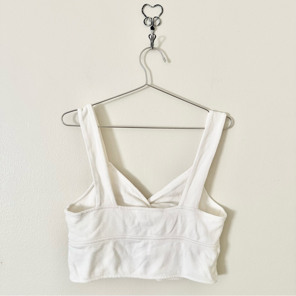 | madewell • textured cutout knot front cropped tank top • large | - Picture 9 of 15